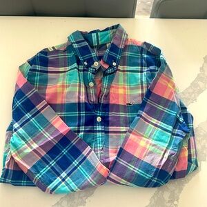 Vineyard Vines pastel plaid polo- size large Boys (16)